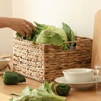 Natural Handwoven Portable Laundry Bin Basket with Carrying Handles, Household Storage for Clothes, Linens, Sheets, Toys