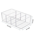 8 Pack Food Storage Organizer Bins, Clear Plastic Bins for Pantry, Kitchen, Fridge, Cabinet Organization and Storage, 4 Compartment Holder