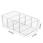 8 Pack Food Storage Organizer Bins, Clear Plastic Bins for Pantry, Kitchen, Fridge, Cabinet Organization and Storage, 4 Compartment Holder