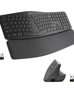 Logitech Ergo K860 Wireless Ergonomic Keyboard with Wrist Rest and MX Vertical Wireless Mouse