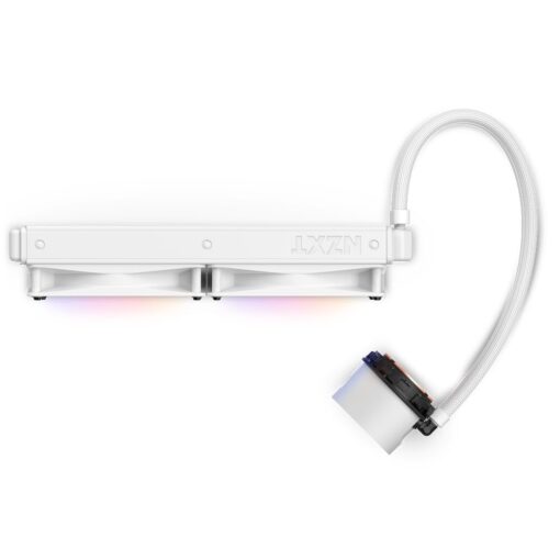 NZXT Kraken 280 RGB - RL-KR280-W1-280mm AIO CPU Liquid Cooler - Customizable 1.54" Square LCD Display for Images, Performance Metrics and More - 2 x F140 RGB Core Fans - White - Image 6
