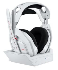 Logitech G Astro A50 Omni-Platform Wireless Gaming Headset + Base Station for PS5, Xbox, PC: PLAYSYNC Audio Switcher, <16 bit/48kHz (Console), <24 bit/48 kHz (PC), 24hr Battery, 2.4GHz & BT - White