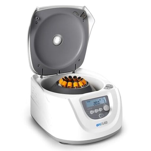 ONiLAB Professional PRP Centrifuge Machine 15mLx8, 10mL/7mL/1.5-5mlx 12, Lab Benchtop Centrifuge, 3 Preloaded Programs for Fast Operation,Store 9 Programs, 30sec-99min,300-4500rpm(Max. 2490xg)