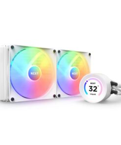 NZXT Kraken Elite 280 RGB - RL-KR28E-W1 - 280mm AIO CPU Liquid Cooler - Customizable 2.36" LCD Display for Images, Performance Metrics - High-Performance Pump - 2 x F140 RGB Core Fans - White