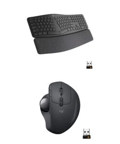 Logitech Ergo K860 Wireless Ergonomic Keyboard with Wrist Rest and MX Ergo Wireless Trackball Mou