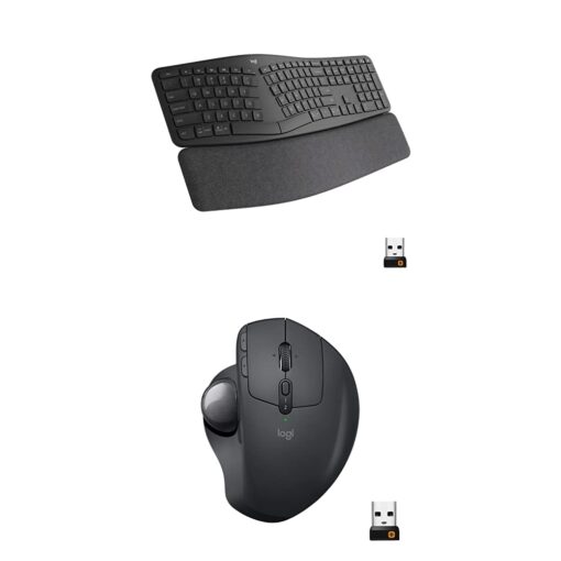 Logitech Ergo K860 Wireless Ergonomic Keyboard with Wrist Rest and MX Ergo Wireless Trackball Mou