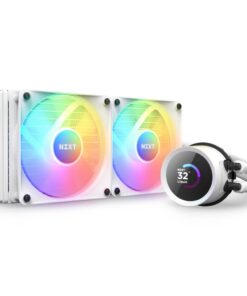NZXT Kraken 240 RGB - 240mm AIO CPU Liquid Cooler - Customizable 1.54"" Square LCD Display for Images, Performance Metrics - High-Performance Pump - 2 x F120 RGB Core Fans - White