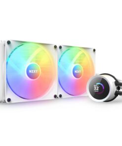NZXT Kraken 280 RGB - RL-KR280-W1-280mm AIO CPU Liquid Cooler - Customizable 1.54" Square LCD Display for Images, Performance Metrics and More - 2 x F140 RGB Core Fans - White