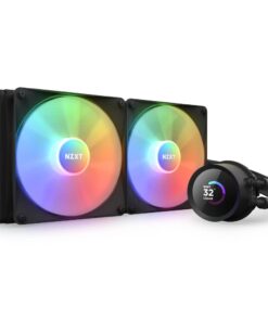 NZXT Kraken 280 RGB - RL-KR280-B1-280mm AIO CPU Liquid Cooler - Customizable 1.54" Square LCD Display for Images, Performance Metrics and More - 2 x F140 RGB Core Fans - Black