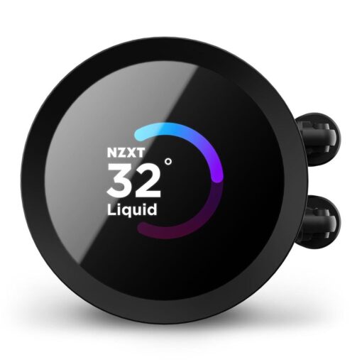 NZXT Kraken 240 RGB - RL-KR240-B1-240mm AIO CPU Liquid Cooler - Customizable 1.54" Square LCD Display for Images, Performance Metrics and More - 2 x F120 RGB Core Fans - Black - Image 8