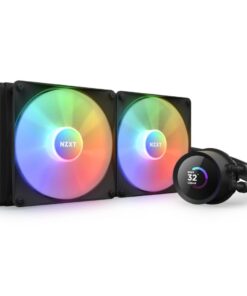 NZXT Kraken 280 RGB - RL-KR280-B1 - 280mm AIO CPU Liquid Cooler - Customizable 1.54" Square LCD Display for Images, Performance Metrics - High-Performance Pump - 2 x F140 RGB Core Fans - Black