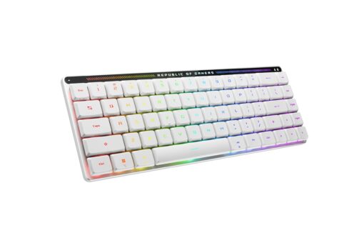 ASUS ROG Falchion RX Low Profile 65% Wireless Gaming Keyboard with ROG RX Blue Low-Profile switches, tri-Mode Connection, Protective Cover, Silicone dampening Foam, Touch Panel, and MacOS Support. - Image 7
