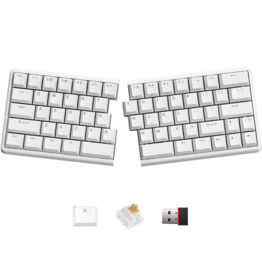NocFree Wireless Ergonomic Split Mechanical Keyboard - Tactile, Hot-Swappable, Compact 60% Layout, Programmable for Mac & Windows, PBT Keycaps(Standard Version)