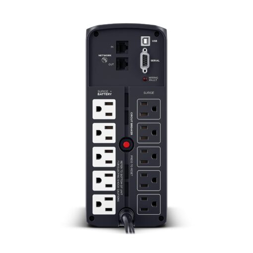 CyberPower CP1000PFCLCD PFC Sinewave UPS System, 1000VA/600W, 10 Outlets, AVR, Mini-Tower, Black - Image 8