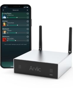 AirPlay 50W x 2 Stereo Amplifier for Home Audio Speakers - Multiroom Wireless Music Streaming with WiFi & Bluetooth - Spotify & Tidal Support | Arylic Up2stream A50+