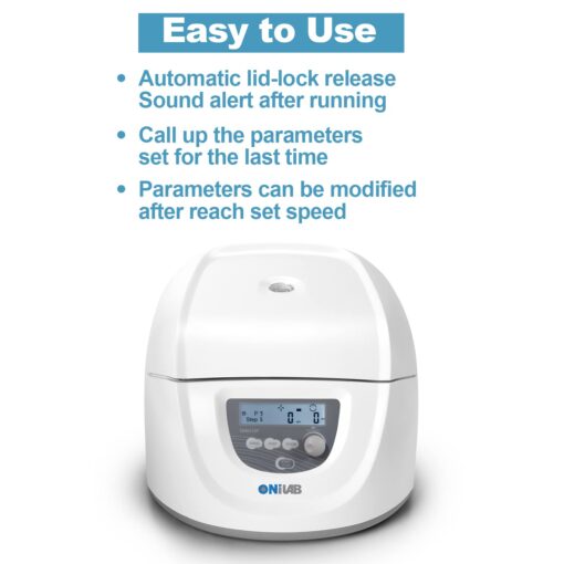 ONiLAB Professional PRP Centrifuge Machine 15mLx8, 10mL/7mL/1.5-5mlx 12, Lab Benchtop Centrifuge, 3 Preloaded Programs for Fast Operation,Store 9 Programs, 30sec-99min,300-4500rpm(Max. 2490xg) - Image 5