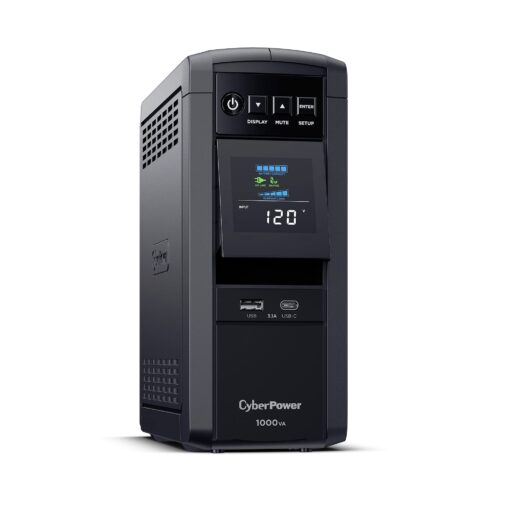 CyberPower CP1000PFCLCD PFC Sinewave UPS System, 1000VA/600W, 10 Outlets, AVR, Mini-Tower, Black - Image 9