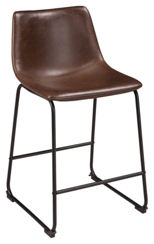Signature Design by Ashley Centiar 24" Counter Height Modern Bucket Barstool 2 Count, Brown - Image 3