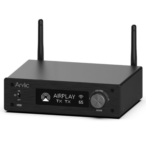 Arylic H50 Hi-Fi 50W*2 WiFi Audio Amplifier with Bluetooth aptX HD, HDMI ARC, AirPlay 2 and Spotify Streaming for Wireless Home Music. Support for transmitting and Receiving Music