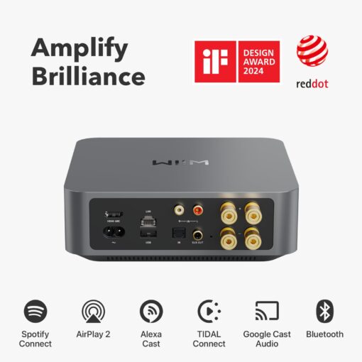 WiiM Amp: Multiroom Streaming Amplifier | Compatible with AirPlay, Google Cast, Alexa | HDMI, Voice Control | Stream from Spotify, Amazon Music, Tidal & More | Space Gray - Image 9