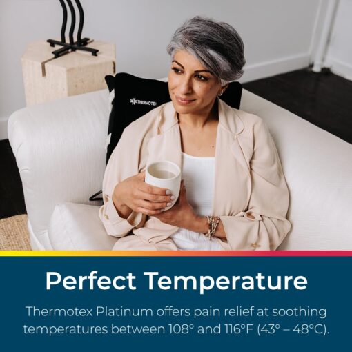 Thermotex–Far Infrared Premium Heating Pad – Platinum – Pain Relief – Warms and Relaxes Muscles – Large Size for Back, Shoulder, Arms and Legs – 17 in. x 13 in. - Image 8