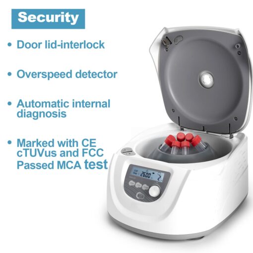 ONiLAB Professional PRP Centrifuge Machine 15mLx8, 10mL/7mL/1.5-5mlx 12, Lab Benchtop Centrifuge, 3 Preloaded Programs for Fast Operation,Store 9 Programs, 30sec-99min,300-4500rpm(Max. 2490xg) - Image 4