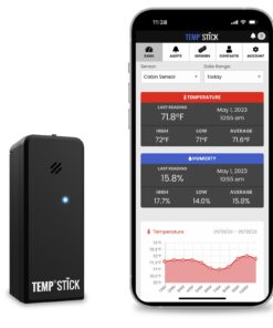 Temp Stick Remote WiFi Temperature & Humidity Sensor, Data Logger. No Subscription. 24/7 Monitor, Unlimited Text, App & Email Alerts. Made in America. Use with Alexa, IFTTT. Monitor Anywhere, Anytime