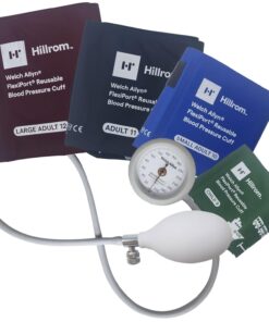 Welch Allyn DS44-MC DuraShock DS44 Integrated Aneroid Sphygmomanometer, Gear Free, Shock Resistant, Inflation Bulb and Valve, FlexiPort Reusable, 1-Tube Cuffs (Pack of 4)