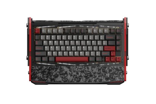 Black Diamond RT Hall Effect Magnetic Gaming Keyboard 75%, 0.04mm Accuracy, 8k Polling Rate, 0.25ms Latency, Leaf Spring Mount Mechanical Feel, Custom Fixed-Wall Magnetic Switch, Shadow Crimson