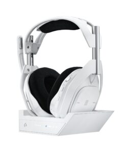 Logitech G Astro A50 X Omni-Platform Wireless Gaming Headset + Base Station for PS5, Xbox, PC: PLAYSYNC Video & Audio Switcher, HDMI 2.1 4K 120Hz VRR, <24 bit/48 kHz, 24hr Battery, 2.4GHz & BT - White