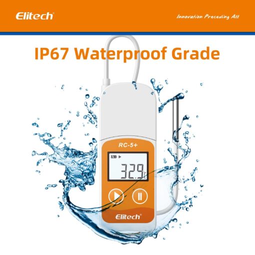 Elitech RC-5+ TE Digital PDF USB Temperature Data Logger Reusable Recorder Refrigerator Thermometer 32000 Points High Accuracy (Extra External Sensor)-10Pack - Image 5
