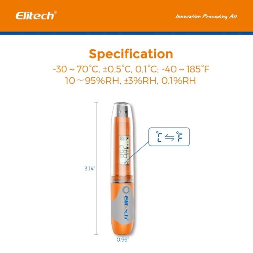 Elitech RC-51H USB Temperature Data Logger Reusable Digital Recorder Medical Refrigerator Thermometer Programmable Monitor 32000 Points High Accuracy (5 Packs) - Image 6