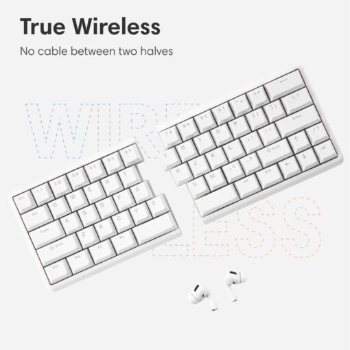 NocFree Wireless Ergonomic Split Mechanical Keyboard - Tactile, Hot-Swappable, Compact 60% Layout, Programmable for Mac & Windows, PBT Keycaps(Standard Version) - Image 4