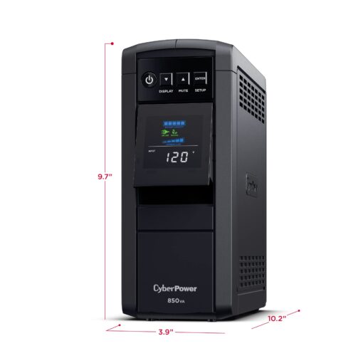 CyberPower CP850PFCLCD PFC Sinewave UPS System, 850VA/510W, 10 Outlets, AVR, Mini-Tower - Image 4