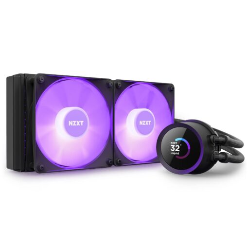 NZXT Kraken 240 RGB - 240mm AIO CPU Liquid Cooler - Customizable 1.54" Square LCD Display for Images, Performance Metrics - High-Performance Pump - 2 x F120 RGB Core Fans - Black - Image 7