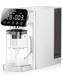 Stokk T1 Lite UV Reverse Osmosis Water Filter Countertop, Reverse Osmosis System with Carafe Alkaline Boost, 6-Stage RO Water Filtration System, NSF/ANSI 58&372, Reduce TDS PFAS Water Purifier (White)