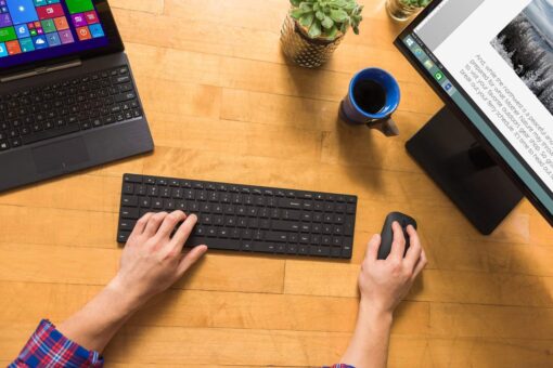 Microsoft Designer Bluetooth Desktop Keyboard and Mouse - Black. Utra-Thin, Wireless, Bluetooth Keyboard and Mouse Combo. Works with Bluetooth Enabled PCs/Mac - Image 2