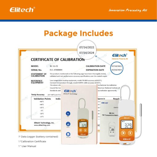 Elitech RC-5+ TE Digital PDF USB Temperature Data Logger Reusable Recorder Refrigerator Thermometer 32000 Points High Accuracy (Extra External Sensor)-10Pack - Image 2