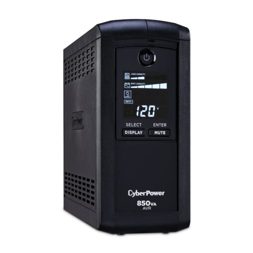 CyberPower CP850AVRLCD Intelligent LCD UPS System, 850VA/510W, 9 Outlets, AVR, Mini-Tower - Image 8