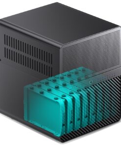 JONSBO N3 Mini-ITX NAS PC Chassis, ITX Computer Case, 8HHD+1-SSDD isk Bays NAS Mini Aluminum with Steel Plate Case, Built-in 2x10cm Fan, Power Support: SFX105mm, Support 130mm CPU Cooler