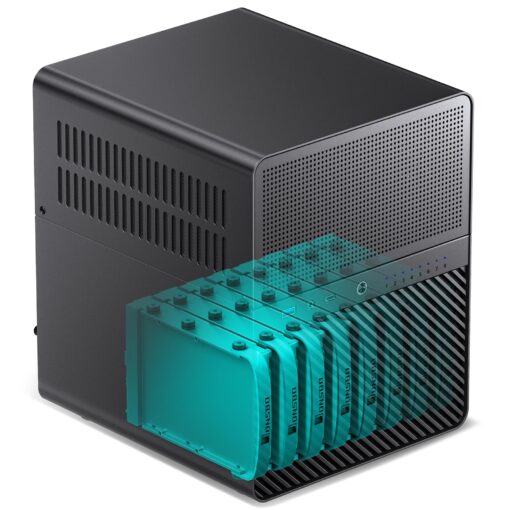 JONSBO N3 Mini-ITX NAS PC Chassis, ITX Computer Case, 8HHD+1-SSDD isk Bays NAS Mini Aluminum with Steel Plate Case, Built-in 2x10cm Fan, Power Support: SFX105mm, Support 130mm CPU Cooler
