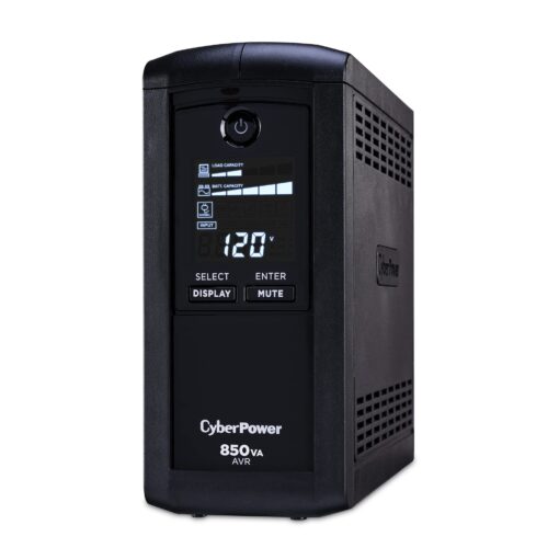 CyberPower CP850AVRLCD Intelligent LCD UPS System, 850VA/510W, 9 Outlets, AVR, Mini-Tower - Image 6