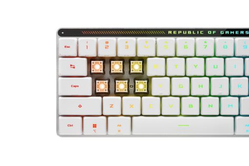 ASUS ROG Falchion RX Low Profile 65% Wireless Gaming Keyboard with ROG RX Red Low-Profile switches, tri-Mode Connection with ROG SpeedNova, Silicone dampening Foam, Touch Panel, and MacOS Support. - Image 3