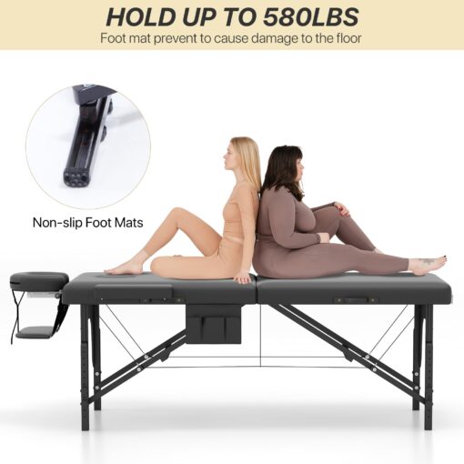 KCC Memory Foam Massage Table Premium Portable Foldable Massage Bed Height Adjustable, 84 Inches Long 28 Inchs Wide Home Salon Spa Bed Tattoo Table with Accessories &Carrying Case, Easy Set Up - Image 9