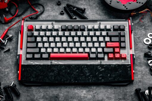 Black Diamond RT Hall Effect Magnetic Gaming Keyboard 75%, 0.04mm Accuracy, 8k Polling Rate, 0.25ms Latency, Leaf Spring Mount Mechanical Feel, Custom Fixed-Wall Magnetic Switch, Shadow Crimson - Image 5
