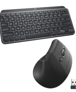 Logitech MX Keys Mini Keyboard and Lift Vertical Ergonomic Mouse Combo - Wireless, Backlit Keys, Bluetooth or Logi Bolt USB receiver, Quiet, Windows/macOS/iPadOS, Laptop, PC - Graphite