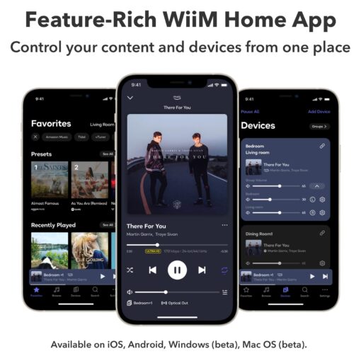 WiiM Amp: Multiroom Streaming Amplifier | Compatible with AirPlay, Google Cast, Alexa | HDMI, Voice Control | Stream from Spotify, Amazon Music, Tidal & More | Space Gray - Image 5