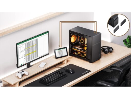 JONSBO D41 MESH SC Black ATX Computer Case with Screen, ATX PC Case Mid Tower/Support RTX 4090(335-400mm) GPU 360/280AIO,Power A-TX/SFX: 100mm-220mm Multiple Tool-Free Design,Black - Image 4
