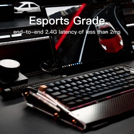 DRY STUDIO Black Diamond 75% RGB Wireless Mechanical Gaming Keyboard, 2.4G 2ms Latency, Tri-Mode Connection, Leaf Spring Mount, Custom Internals, Hotswapable Switch - Image 7