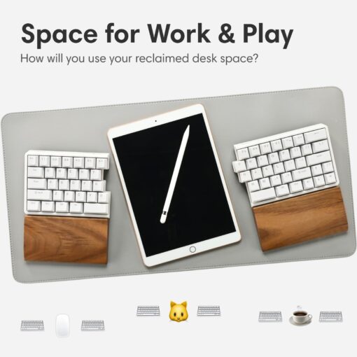NocFree Wireless Ergonomic Split Mechanical Keyboard with Wrist Rest- Silent, RGB, Hot-Swappable, Compact 60% Layout, Foam Palm Rest, Programmable for Mac & Windows, PBT Keycaps - Image 6